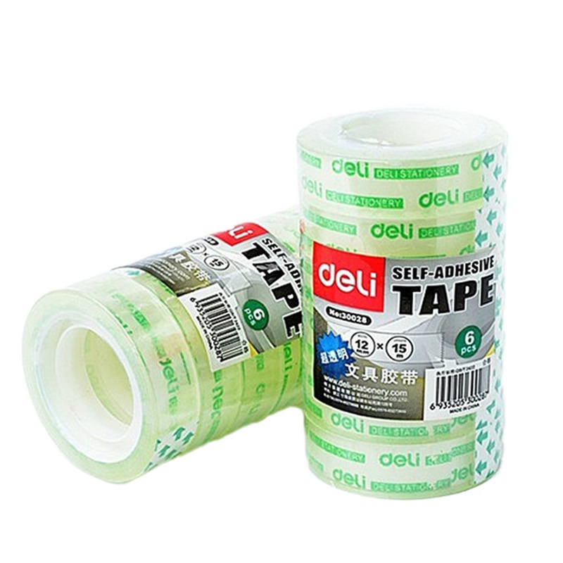 得力(deli)30028学生胶带12mm*15m*38um(6卷/筒)单筒价格