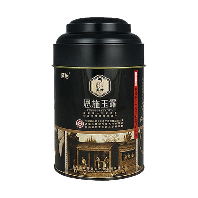 陆羽会绿茶恩施玉露绿茶2020新茶茶叶绿茶鲜嫩绿茶茶叶新茶黑罐75克