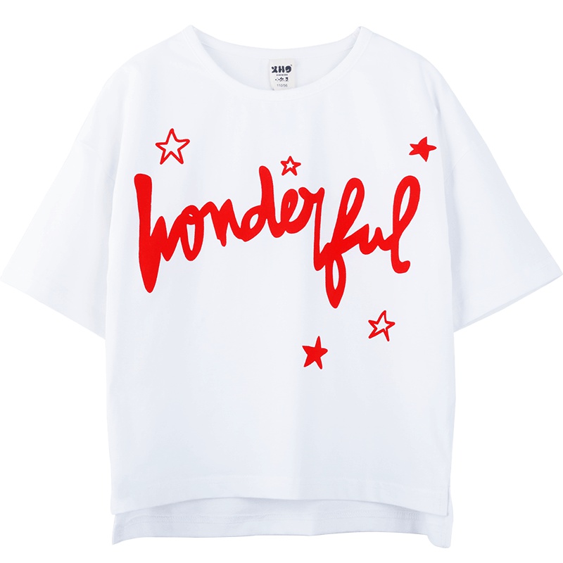 小红豆童装女童短袖T恤2019夏季新款宝宝半袖宽松T恤儿童打底上衣潮