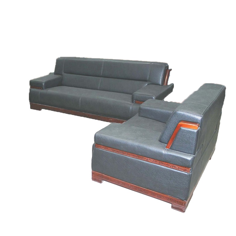 会客沙发S2P006双人位 (1600W*860D*900H)黑色牛皮