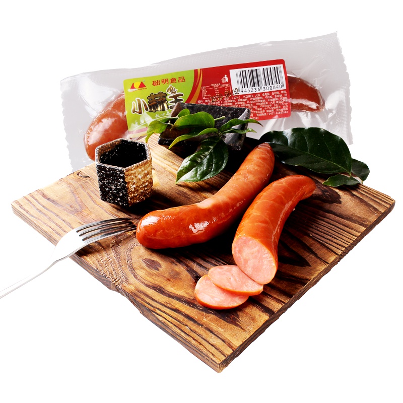【础明】蒜味火腿肠100g*5共500g东北风味蒜香香肠即食特产即食烤肠小蒜王