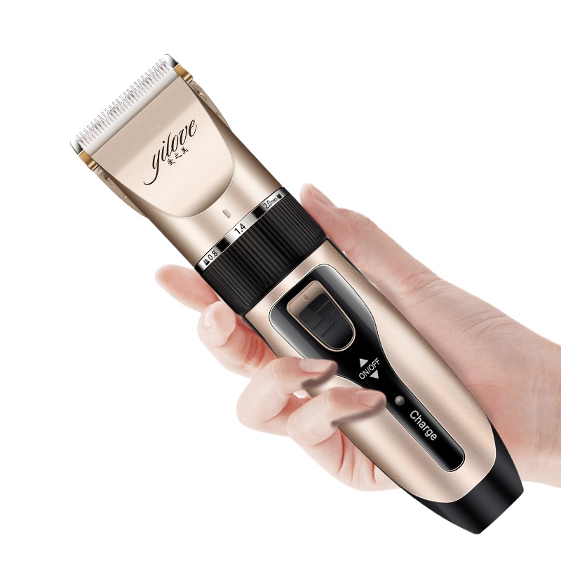 时光旧巷理发器电推剪充电式电动电推子婴儿成人剃头刀儿童剃发剪发 B款玫瑰金[套餐3]+双精钢剪+围布+备用电池+备用刀头