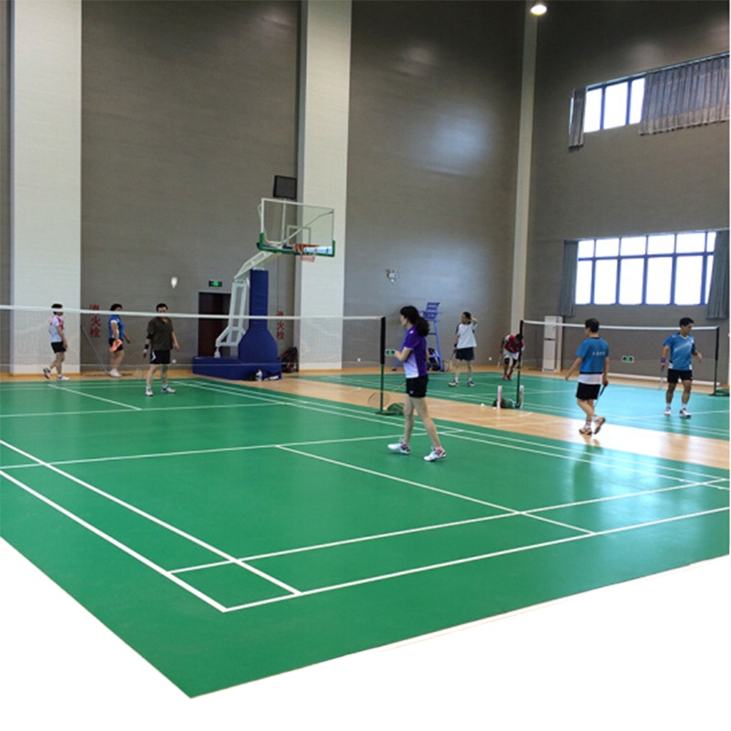 艾力特羽毛球标准场地可移动防滑PVC运动地胶 绿色水晶砂纹路108平米 4.5mm厚 (含移动式安装辅料、免费安装施工)