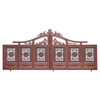 别墅大门对开门DFLY-1916铝合金庭院门家用院子电动双开平移门铝艺乡村院子大门 Fanggumen