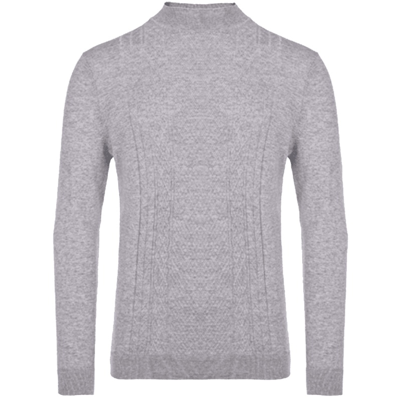 依文男装圆领轻薄羊毛衫男 麻花纹绞花设计 保暖毛衫男