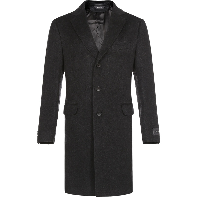 杰尼亚 Z ZEGNA 男士羊毛中长款大衣外套297731 4GJ3G0