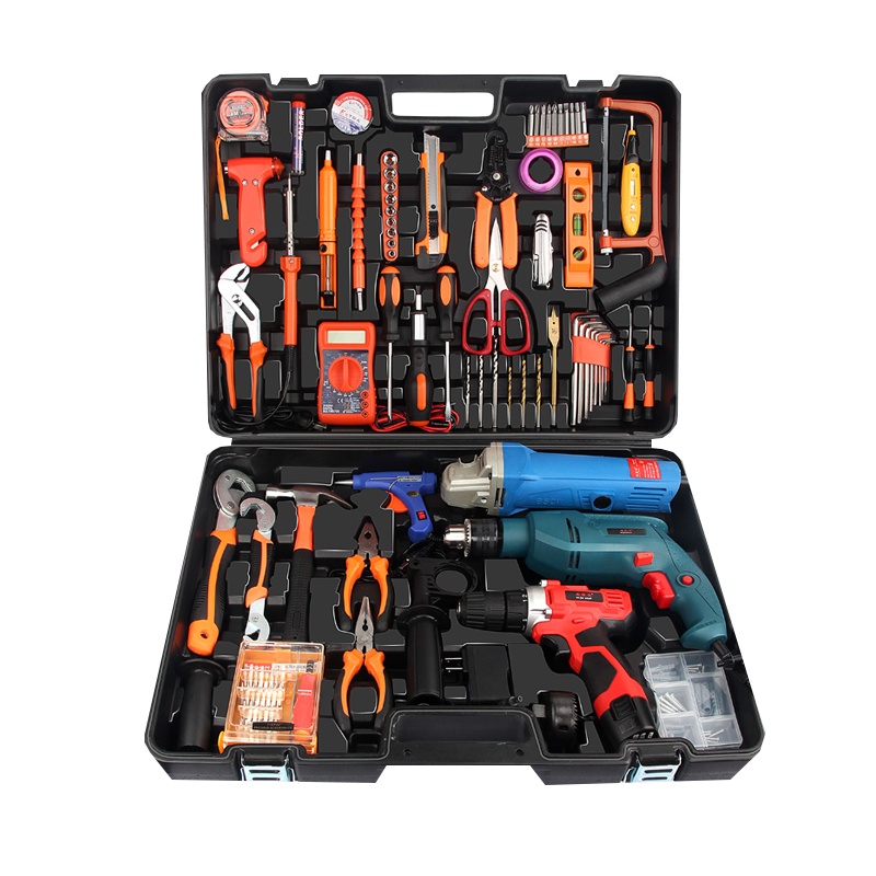安捷顺(ANJIESHUN)家用工具箱手电钻角磨锂电钻套装五金多功能组套维修电转电动工具