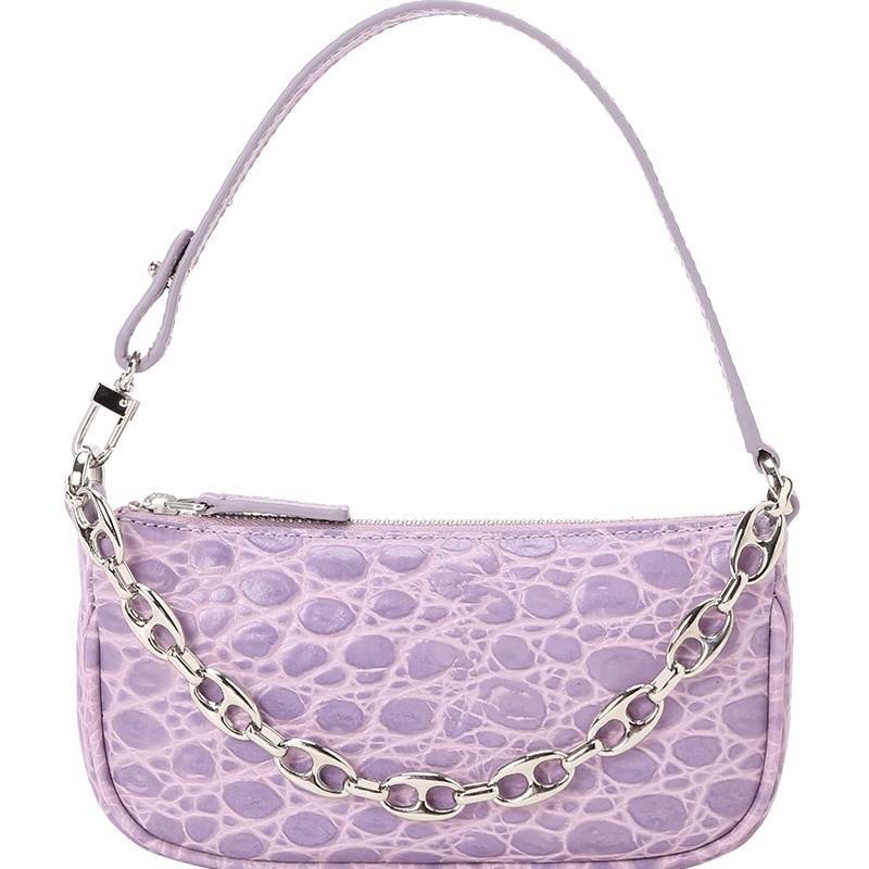 BY FAR RACHEL 腋下包迷你 鳄鱼压纹20CRMIRALLDSMA银扣 19X9.5X2.5cm