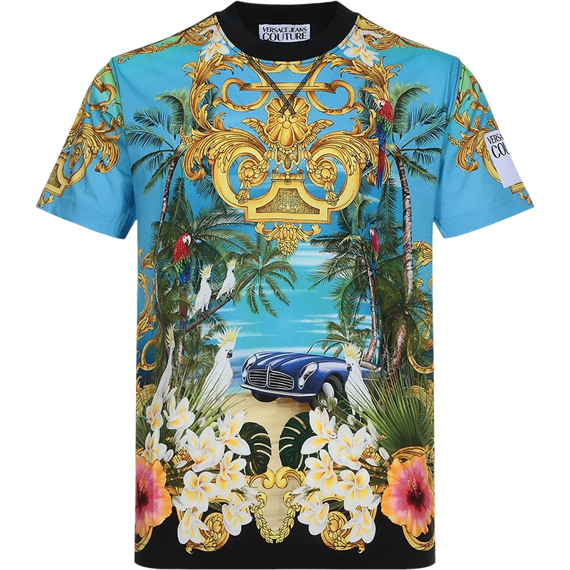 VERSACE JEANS COUTURE 范思哲 男士 棉质圆领短袖T恤 B3GVA7RD SI700