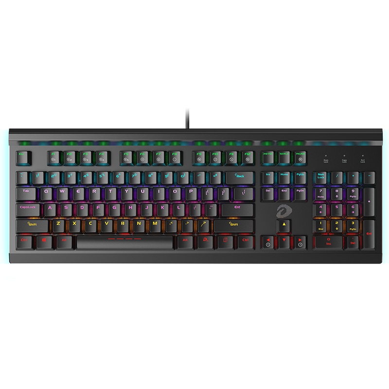 达尔优EK812 104键混光有线机械键盘 电竞游戏键盘全键无冲吃鸡键盘支持宏设置 EK812 精英版-104键黑色黑轴