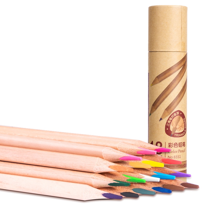 得力彩色铅画笔油性彩笔油彩色铅笔专业画画套装手绘套装18色绘画绘图填色铅笔学生幼儿园美术用品6551