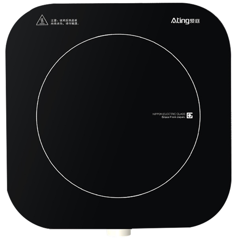 爱庭(Ating)家用电磁炉大功率火锅烧水电磁灶茶炉智能旋控调温2100W 黑色NEG面板IH-S21A-W