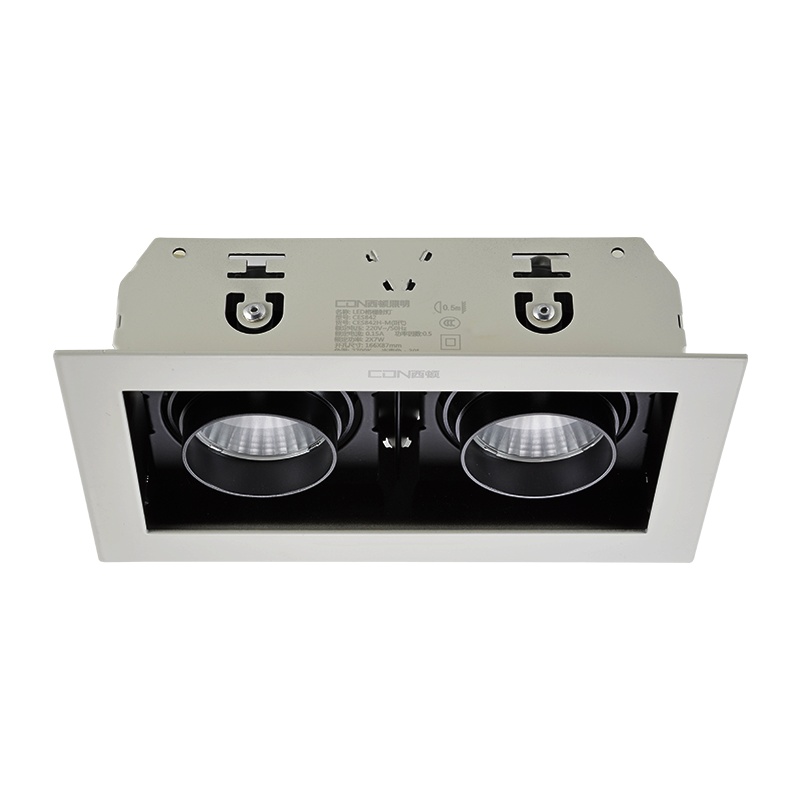 西顿格栅射灯LED嵌入式家用客厅过道cob单头双头斗胆灯CES841H-M