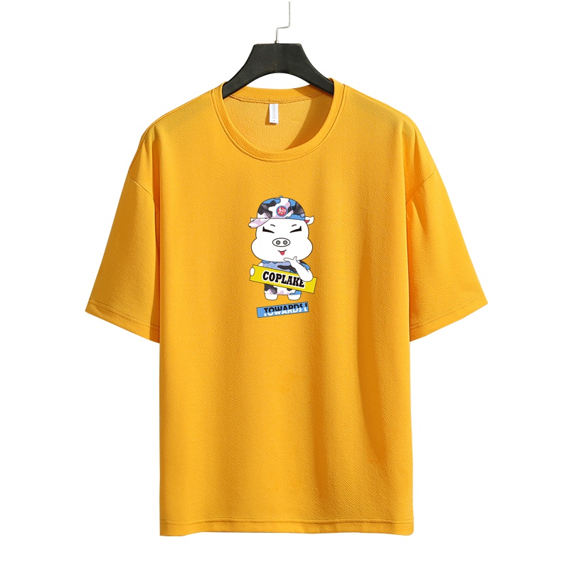 IKOPPOI 2019夏季新款男士短袖t恤宽松五分袖上衣印花潮牌 TX920-4