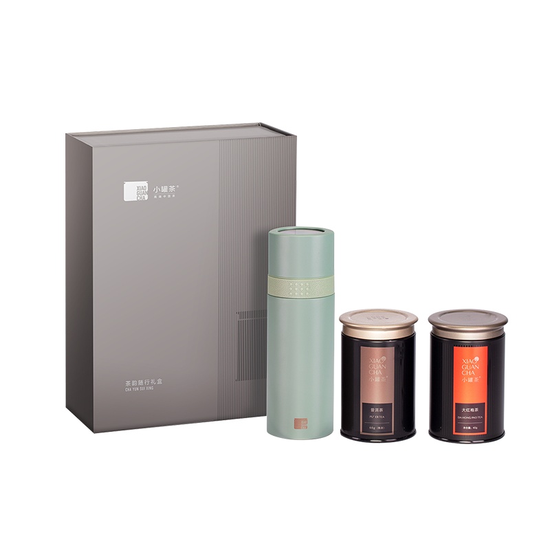 小罐茶茶韵礼盒大红袍普洱茶叶茶具(春棠绿)套装礼盒
