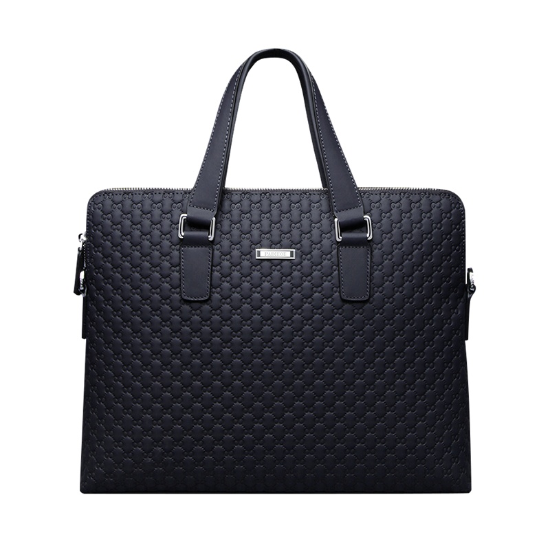 【顺丰配送】padieoe牛皮商务男包手提包男士包包2017新款潮休闲公文包男单肩斜挎跨包