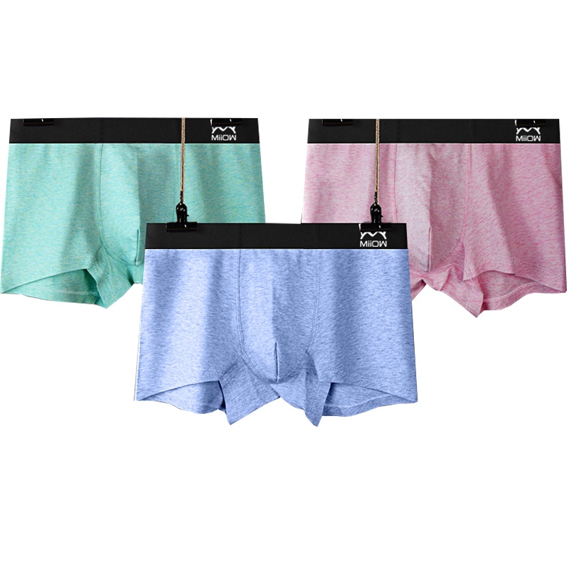 猫人男士花纱明筋车缝平角裤内裤抗菌4条装