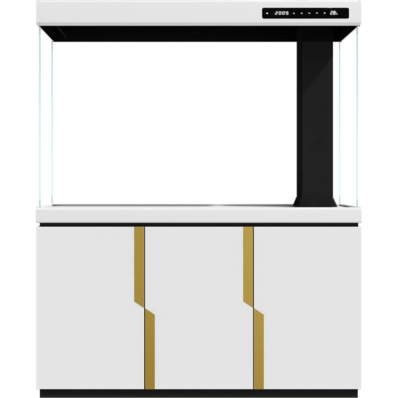 汉霸 大型客厅屏风轻奢鱼缸水族箱超白玻璃生态底滤龙鱼缸