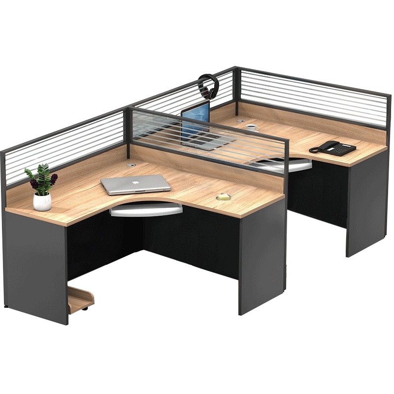 震海 办公家具F型双人位办公桌组合屏风工位电脑桌现代简约双人位员工桌职员工作位办公室桌子员工办公桌组合