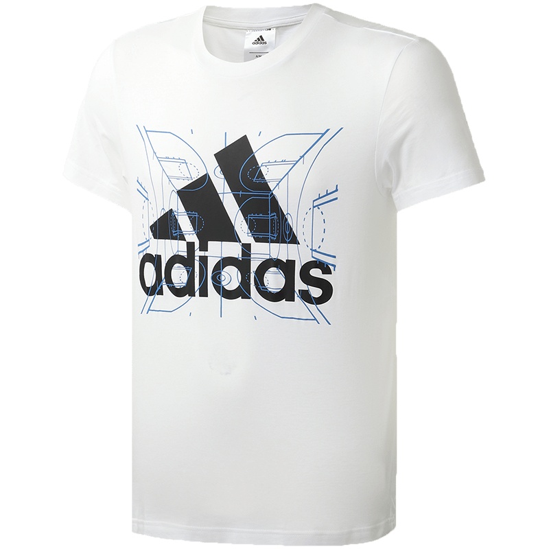 阿迪达斯男服短袖T恤时尚印花logo休闲运动服FM4955