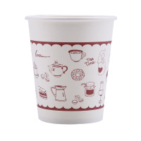 利得 中号250ml加厚纸杯100只装 一次性纸杯加厚防烫杯子