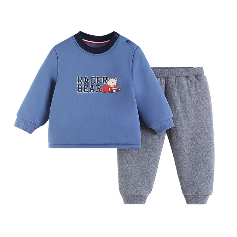 猫人婴儿内衣套装秋冬季加厚男童女童儿童宝宝夹棉秋衣秋裤