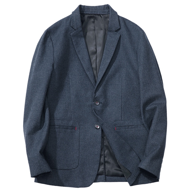 千纸鹤男士休闲西装 英伦风格子小西装韩版修身西服单西外套男潮35001