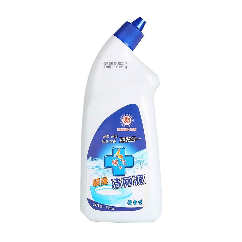 蝶飞[檀香型]超强洁厕液600ml/瓶 弯头设计 污垢无处可藏 清污除垢 杀菌除臭 洁具光亮如新 清香不刺鼻