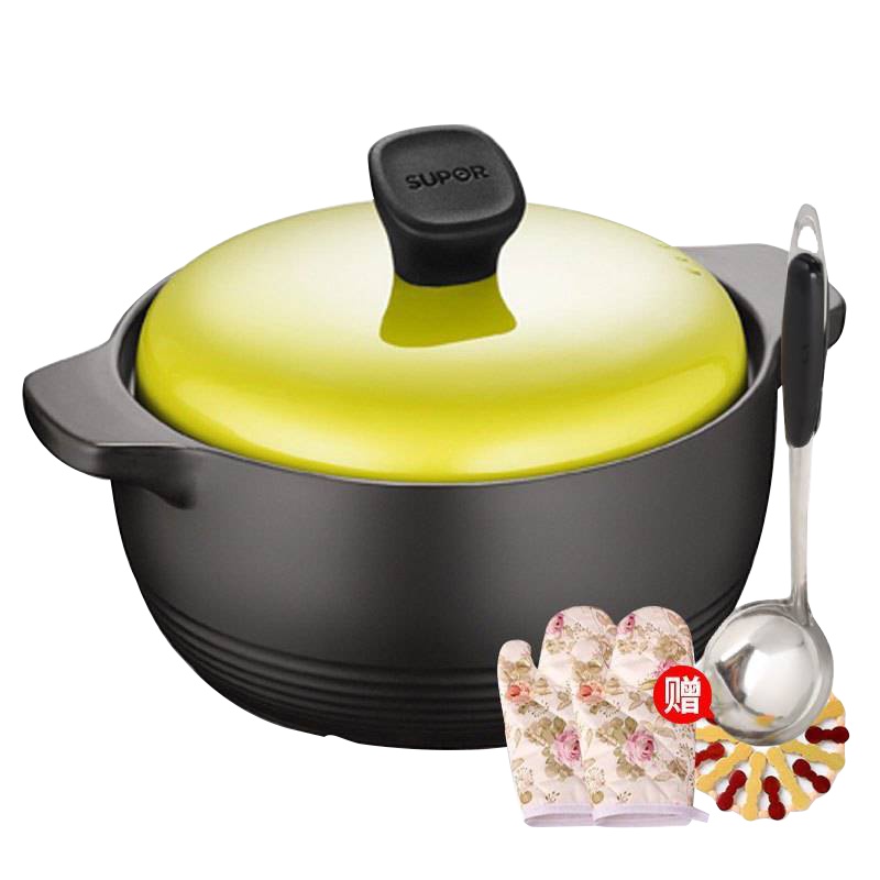 苏泊尔/SUPOR 新品陶瓷煲 TB35G1砂锅煲汤炖粥锅 石锅燃气灶焖烧砂锅 明火专用炖锅3.5L升