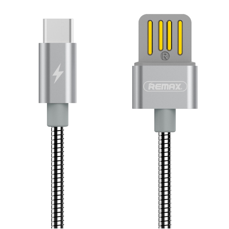 REMAX 银蛇数据线 Type-C华为 小米手机 充电传输线 银色