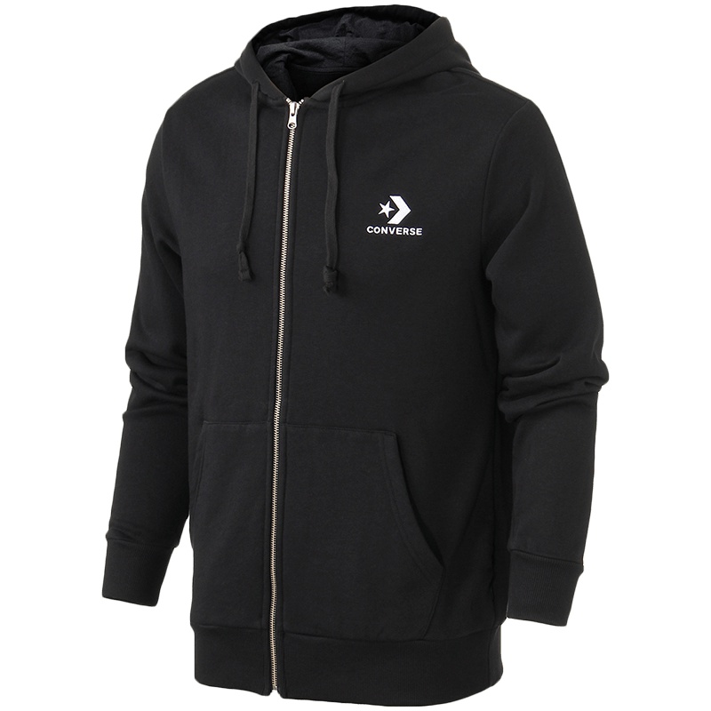 CONVERSE匡威男装卫衣星箭针织连帽运动外套10008925 L 10008925-A01黑色