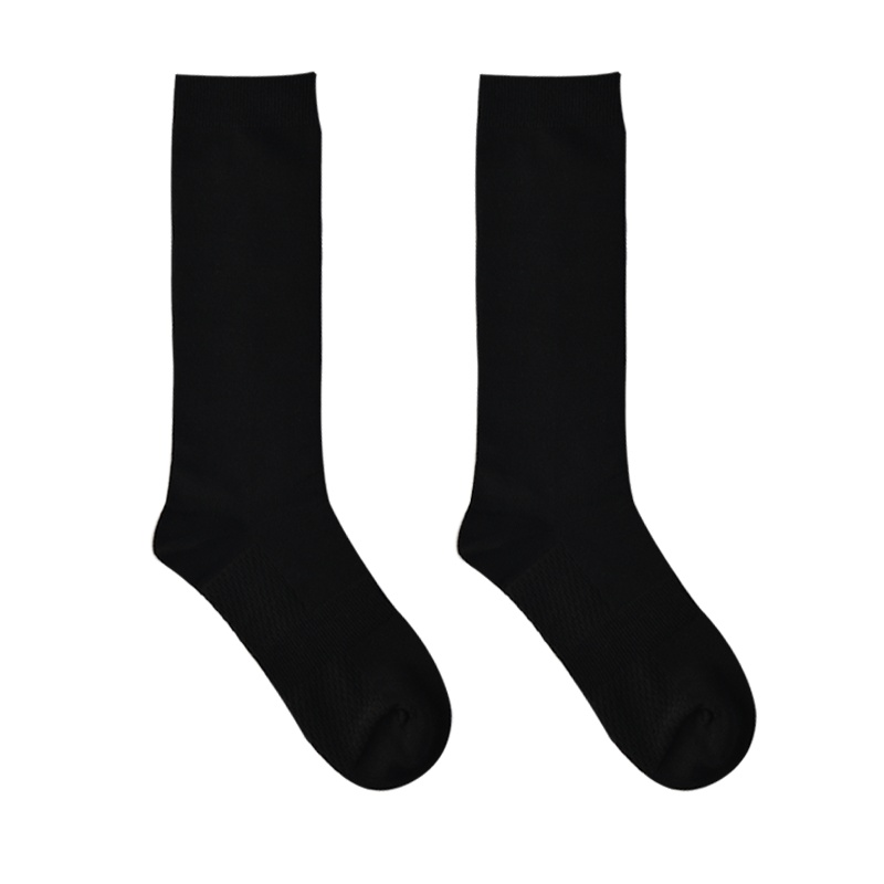 加长筒商务袜子竹纤维四季抗菌防臭纯黑色高筒袜正装长筒袜男