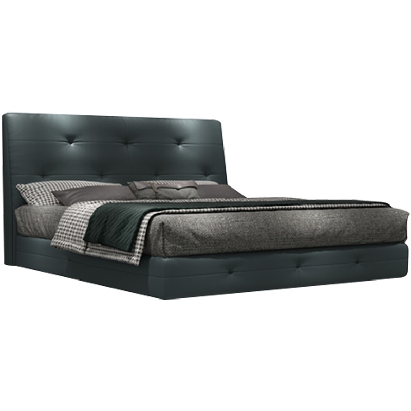 三圣 北欧轻奢皮床主卧婚床简约现代1.8米双人床意式软包设计床