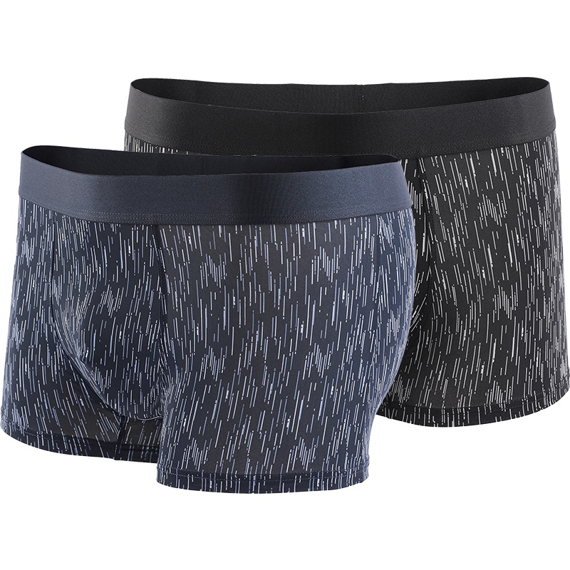 HLA海澜之家两条装潮流印花针织平脚短裤舒适内裤男HUKAJ3R043A