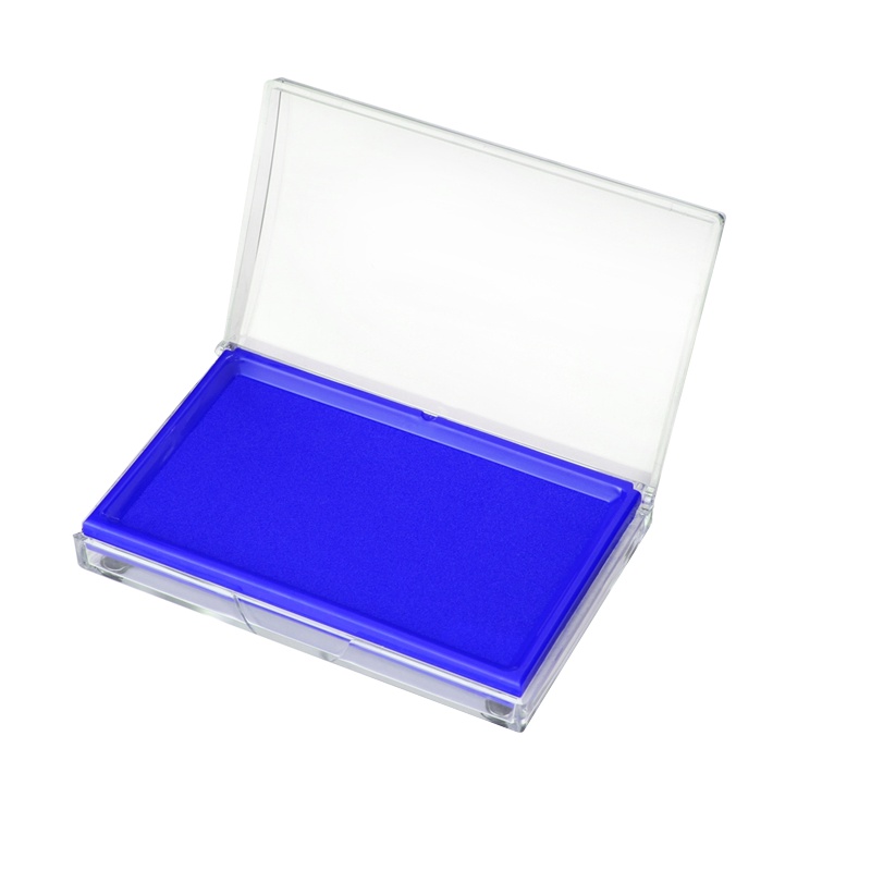 得力（deli） 9864印台方形 快干秒干橡皮章印泥 财务专用印财务办公用品快干印台 蓝色