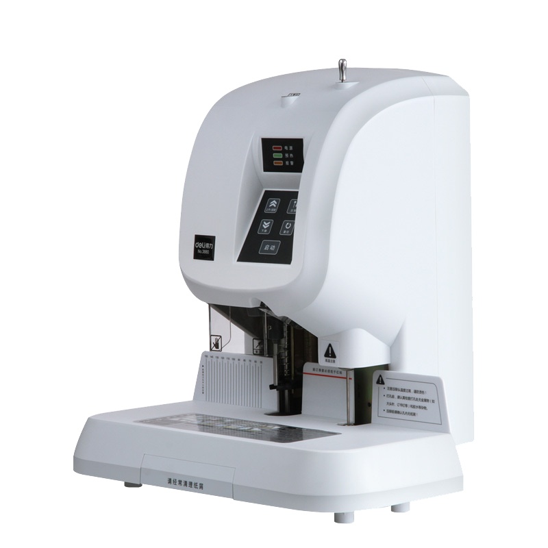 得力(deli)T500自动财务凭证装订机 灰色 财务装订机 热熔铆管装订机 电动档案打孔机 办公用品