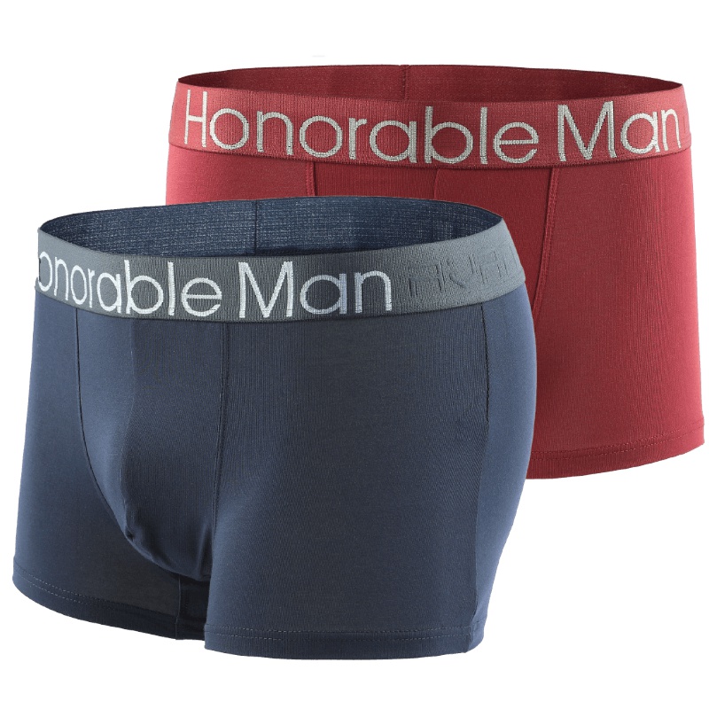 HLA海澜之家休闲莫代尔针织平角内裤男士两条装短裤HUKAJ3R032A