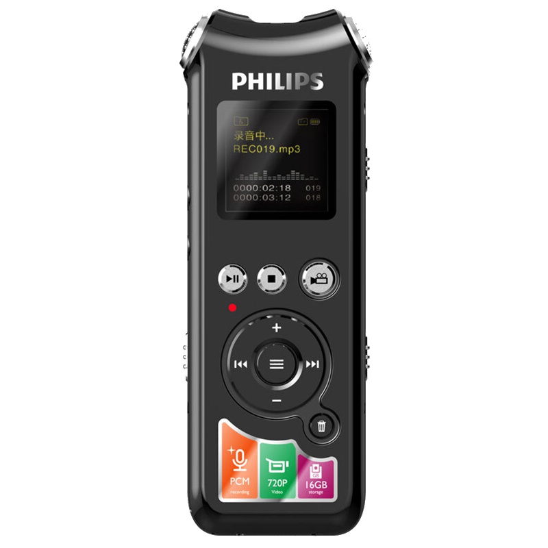 飞利浦(PHILIPS)VTR8010录音摄像一体笔录音笔大容量高清录音器降噪随身携带摄像头录像笔带摄像头