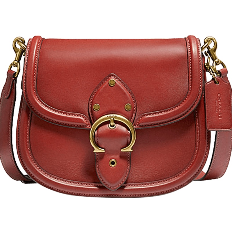 蔻驰COACH BEAT 马鞍包 光面皮金扣C0749 女士单肩斜挎包