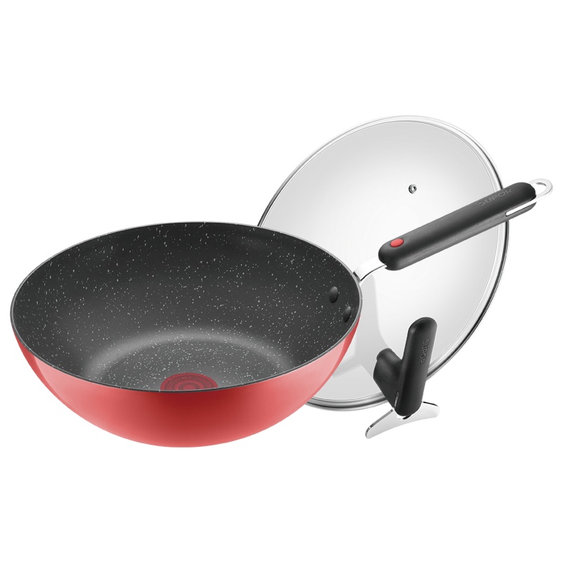 苏泊尔不粘锅火红点Bingo系列家用多功能炒菜锅电磁炉煤气灶炒锅EC30YP-02-R