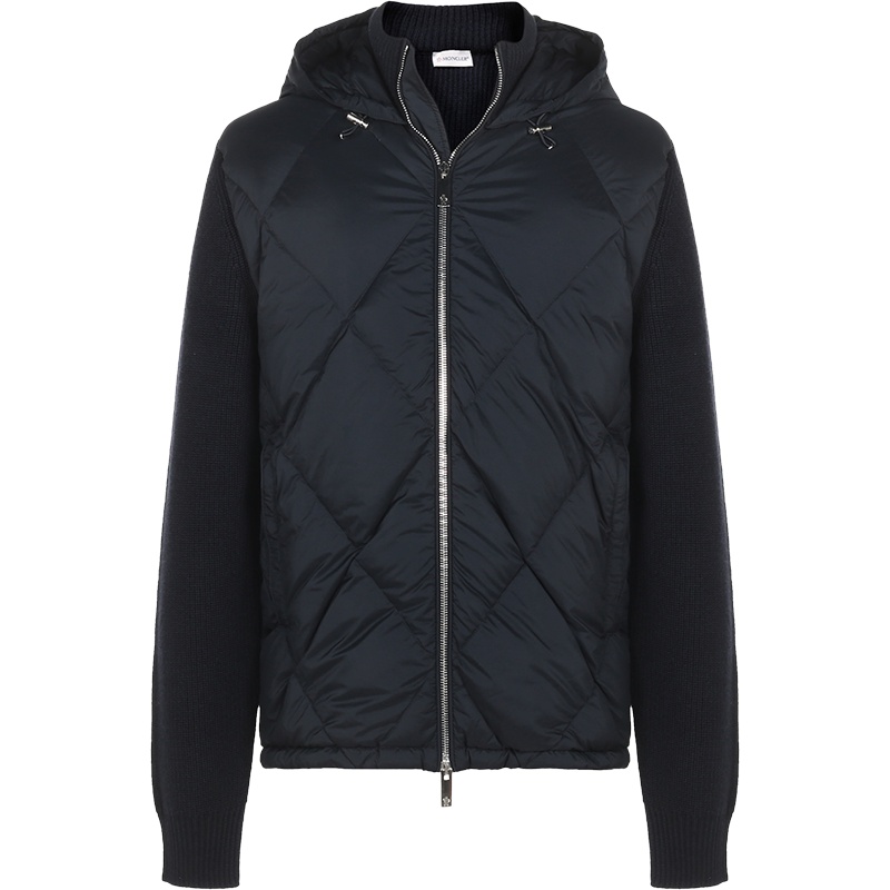 MONCLER 盟可睐 男士 羊毛/聚酰胺纤维鹅绒连帽羽绒服针织外套 F2 091 9B51400 A9418
