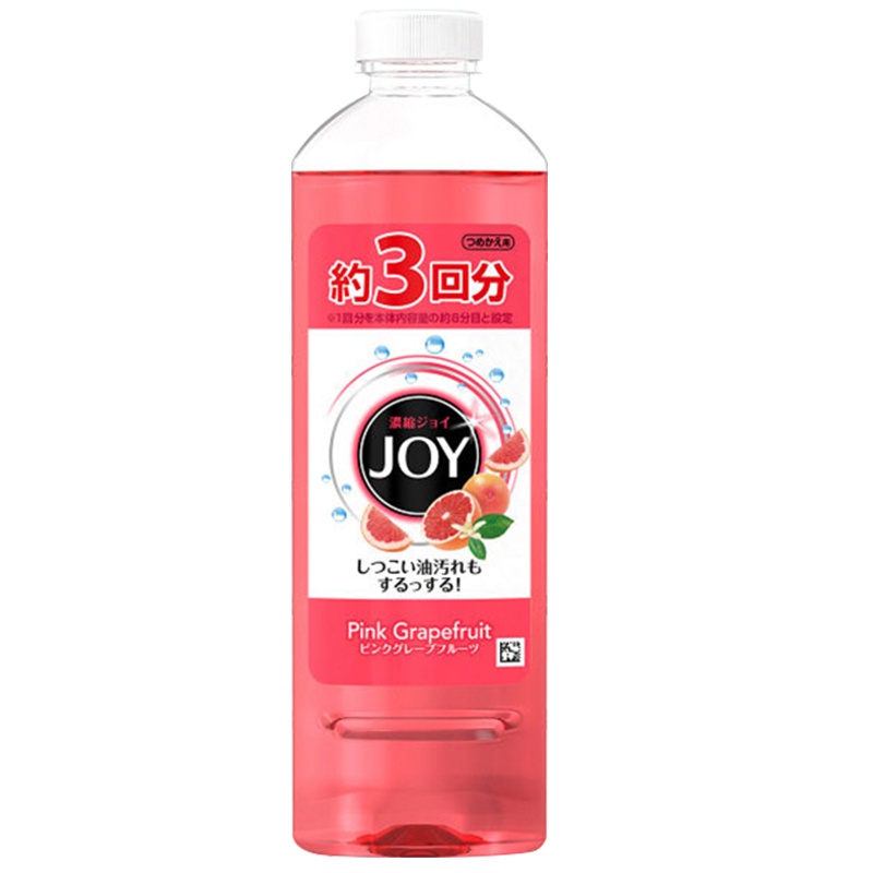 [西柚味]宝洁(Procter&Gamble) Joy超浓缩洗洁精洗涤剂 除菌替换装 440ml 西柚香 去油污440g