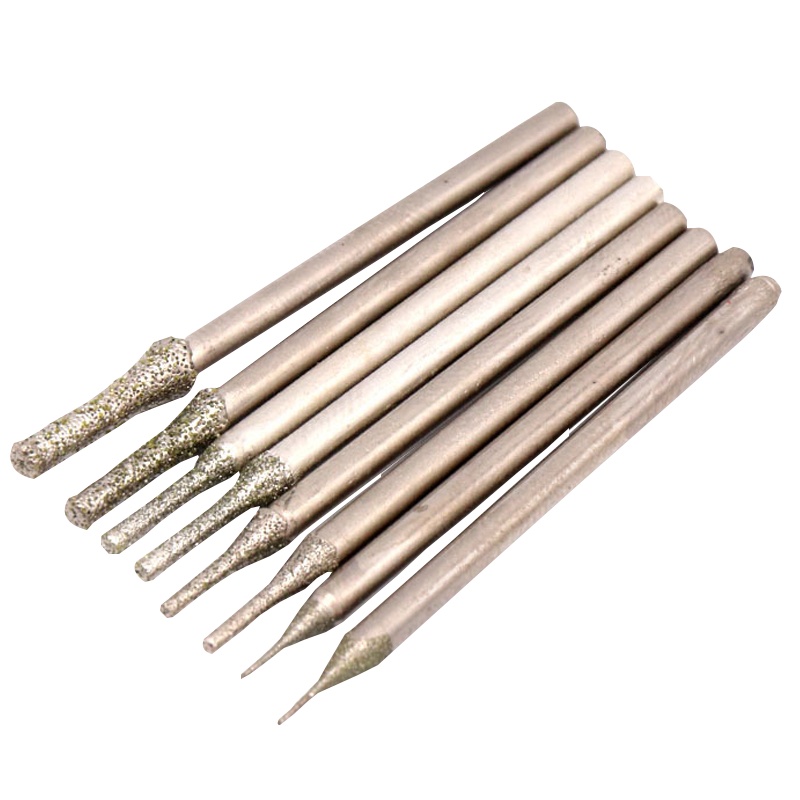 海斯迪克 gnjz-2052 玉石钻头 金刚砂钻孔针 A针 玉石打孔针 翡翠雕刻工具 棒针雕刻磨 3mm(50个)