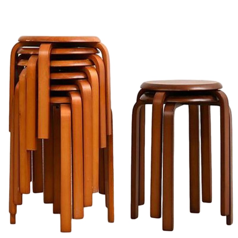 逐鹿中原实木木凳圆凳子矮凳 餐凳 曲面凳 餐椅LH-290客厅卧室餐桌板凳圆家具 中凳