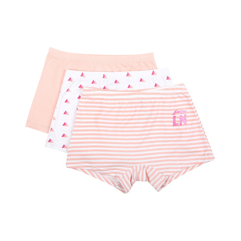 李宁儿童平角内裤男女中大童三条装内裤平角棉质儿童内衣