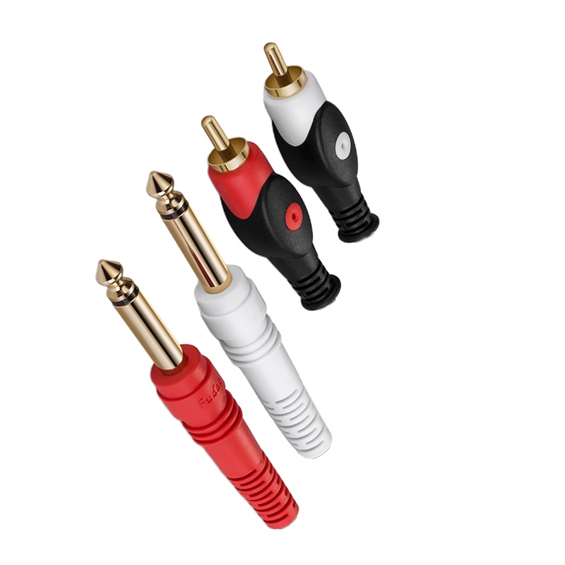 6.5转RCA音频线 双6.35转双RCA头2对2莲花转6.5调音台音频连接线 1.5米