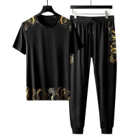 轻奢男装一套搭配帅气休闲男套装夏季短袖运动天丝冰丝衣服潮跑步