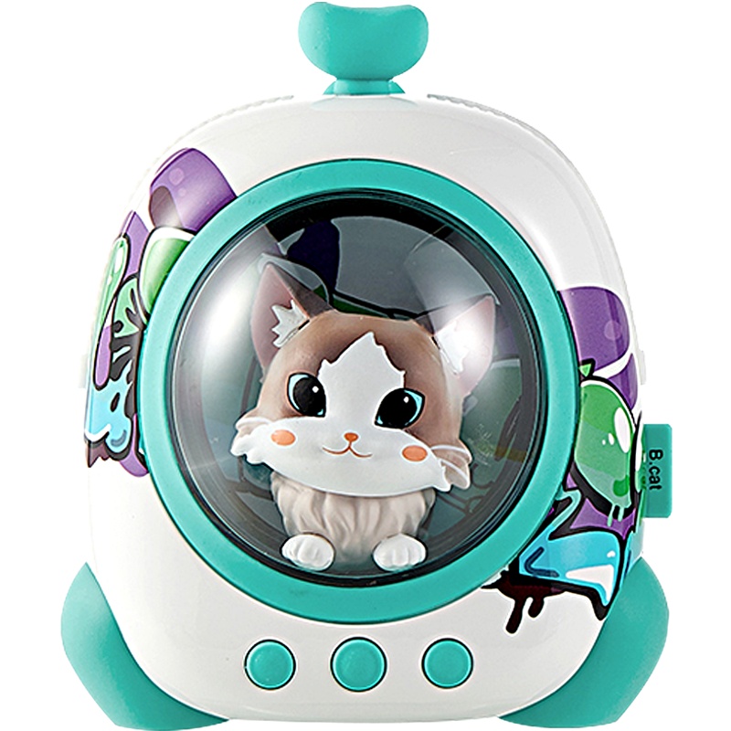 黄油猫 太空舱蓝牙音箱 七彩闪光太空背包无线小音响 银河光影少女款 瓷白光年