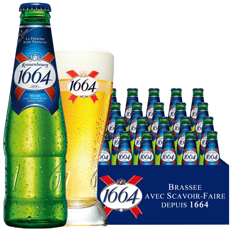 法国原装进口克伦堡1664黄啤啤酒250ml*24整箱装(5月底到期)