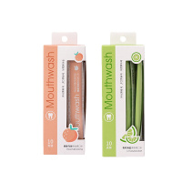名创优品(miniso) 漱口水女便携式杀菌除口臭[2盒装]青柠海盐10支+桃香乌龙10支,11ml*10支